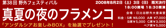 第38回野外フェスティバル「2008　真夏の夜のフラメンコ」