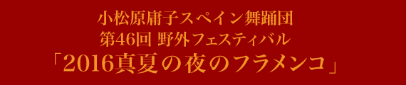 小松原庸子スペイン舞踊団 第46回野外フェスティバル「2016真夏の夜のフラメンコ」