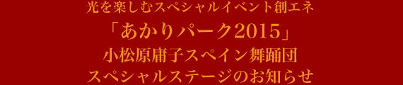 「あかりパーク2015」小松原庸子スペイン舞踊団　スペシャルステージのお知らせ